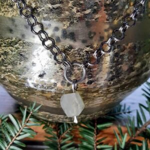 Heal the Healer Prehnite Hand Pounded Sterling Silver Necklace